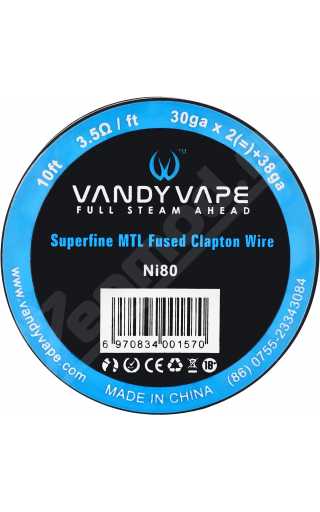 Vandy Vape Superfine MTL Fused Clapton Wire Ni80 30GA*2+38ga 3м