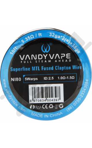 Vandy Vape Superfine MTL Fused Clapton Wire Ni80 32GA*2+38ga 3м